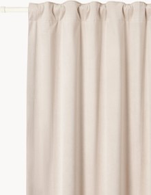 Cortinas opacas multi-banda em veludo Rush, conjunto de 2, L 135 cm