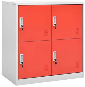 Cacifo 90x45x92,5 cm aço cinzento-claro e vermelho