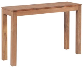 vidaXL Mesa consola em teca maciça com acabamento natural 110x35x76 cm