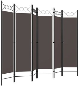 Divisória/biombo com 6 painéis 240x180 cm antracite