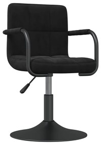 Cadeiras de jantar giratórias 4 pcs veludo preto