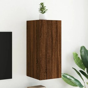 vidaXL Móvel parede p/ TV c/ luzes LED 30,5x35x70 cm carvalho castanho
