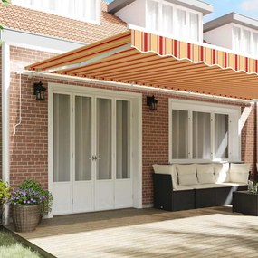 Toldo Retrátil Manual Laranja e Branco 600x300 cm