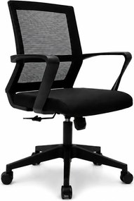 Cadeira Operativa Santiago Pecunia Preto – Ergonómica com Encosto em Rede Riva Office