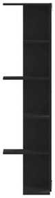 Estante parede p/ canto 36,5x36,5x140 cm deriv. madeira preto
