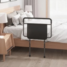 Grade para Cama de Adultos Guarda de Segurança para Cama com Altura Ajustável com Bolso de Armazenamento 71x61x86-104 cm Cinza