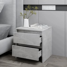 Mesa de cabeceira derivados de madeira cinza cimento