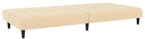Sofá-cama de 2 lugares veludo cor creme
