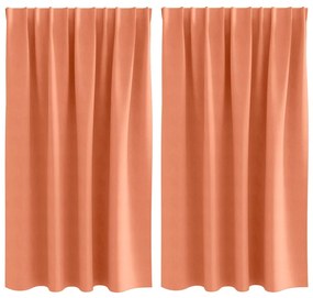 Cortinas com cortinas 2 pcs Terracota 140 x 140 cm Poliéster