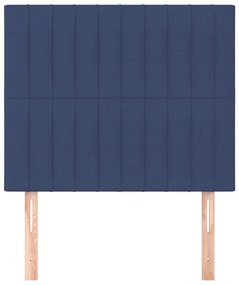 Cabeceira de cama 2 pcs tecido 100x5x78/88 cm azul