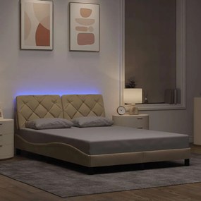 vidaXL Estrutura de cama com LED sem colchão 140x200 cm tecido