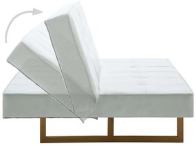 Sofá-cama em couro artificial branco