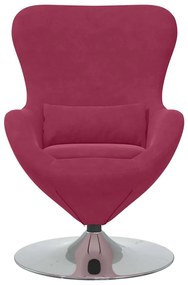 Cadeira Egg de Veludo Vermelho Vinho da
