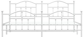Estrutura de cama com cabeceira e pés 193x203 cm metal branco