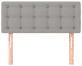 Cabeceira de cama tecido 90x5x78/88 cm cinzento-claro