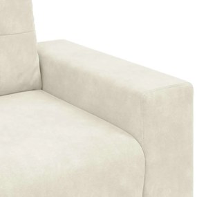 Sofá de 3 Lugares vidaXL Creme 180 cm Veludo
