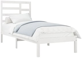 Estrutura cama pequena solteiro 75x190 cm madeira maciça branco