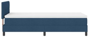 Cama Box Spring com Colchão Azul 90x190 cm Tecido