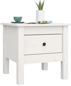 Mesa de apoio 40x40x39 cm pinho maciço Branco
