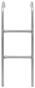 Escada de 2 degraus para trampolim 102,6 cm aço prateado