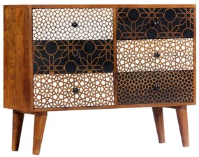 Aparador com estampagem 90x30x70 cm madeira mangueira maciça