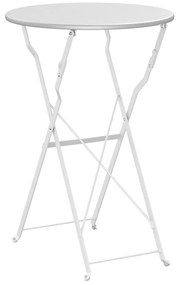 Mesa bistrô dobrável branca Ø50 x 71 cm em aço revestido a pó.