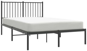Estrutura de cama com cabeceira 120x190 cm metal preto