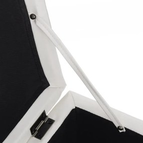 Banco de arrumação pufe com tampa estanque em PU para hall de entrada quarto 40 x 40 x 40 cm Branco