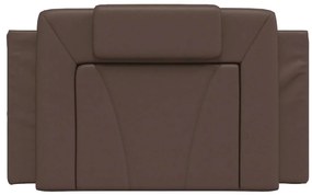 Almofadão de cabeceira 80 cm couro artificial castanho