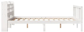 Estrutura de cama c/ cabeceira 150x200 cm pinho maciço branco