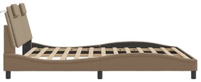 Estrutura cama cabeceira 160x200 cm couro artificial cappuccino