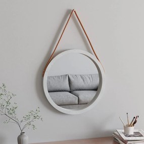 351540 vidaXL Espelho de parede com alça Ø 55 cm branco