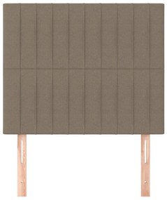 Cabeceira cama 2 pcs tecido 90x5x78/88 cm cinzento-acastanhado
