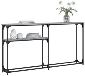 Mesa consola 145x22,5x75cm derivados de madeira cinzento sonoma