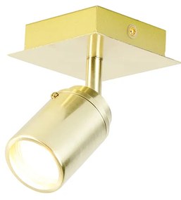 Foco moderno para casa de banho em latão quadrado IP44 - Ducha