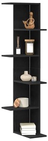 Prateleira de Canto vidaXL Preto Carvalho 36,5x36,5x140 cm Madeira Der