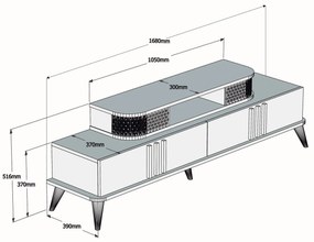 Móvel TV Eylül – Branco – 168x39x51 cm