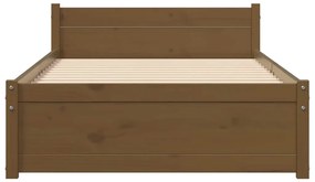Estrutura de cama solteiro 90x190cm madeira maciça castanho mel
