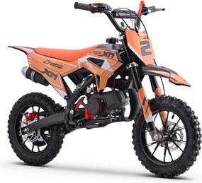 Mini Moto de cross a gasolina para crianças BNO Motors CROSS XM 50cc Laranja