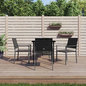 vidaXL 5 pcs conjunto de jantar p/ jardim vime PE e aço
