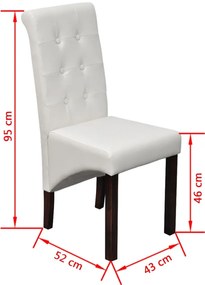Cadeiras de jantar 2 pcs couro artificial branco