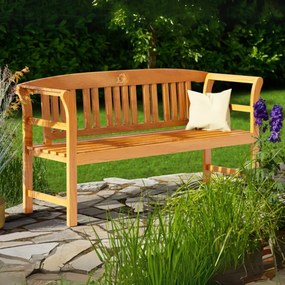 Banco de jardim Rose em madeira de eucalipto com certificação FSC® 158x43x82cm Castanho