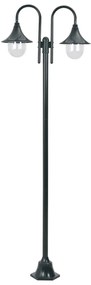 Candeeiro de pé jardim 2 braços E27 220cm alumínio verde escuro