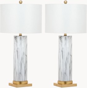 Candeeiros de mesa com aspeto mármore Rashi, conjunto de 2