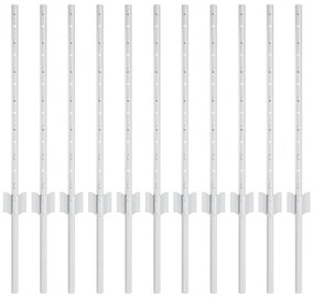 Postes de Cerca 11 pcs Canal U 60 cm Aço Galvanizado
