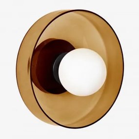 Aplique De Parede Em Vidro E Aço Inoxidável Jaxal Castanho Fumado & Ø25 Cm - Sklum