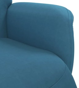 Cadeirão reclinável com apoio de pés veludo azul