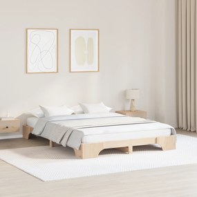 Estrutura de Cama Natural Madeira de Pinho 160 x 200 cm Durável
