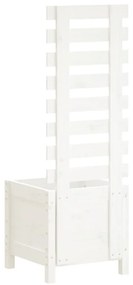 Vaso de jardim c/ suporte 39x39,5x114 cm pinho maciço branco