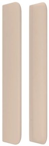 Cabeceira cama c/ abas couro artif. 103x16x118/128cm cappuccino